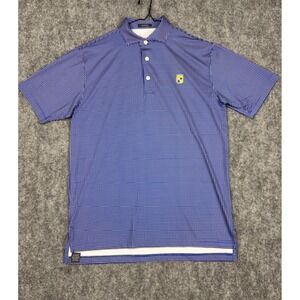 Turtleson Mens Blue Yellow Geometric Performance Golf Polo Shirt Size M TC Logo